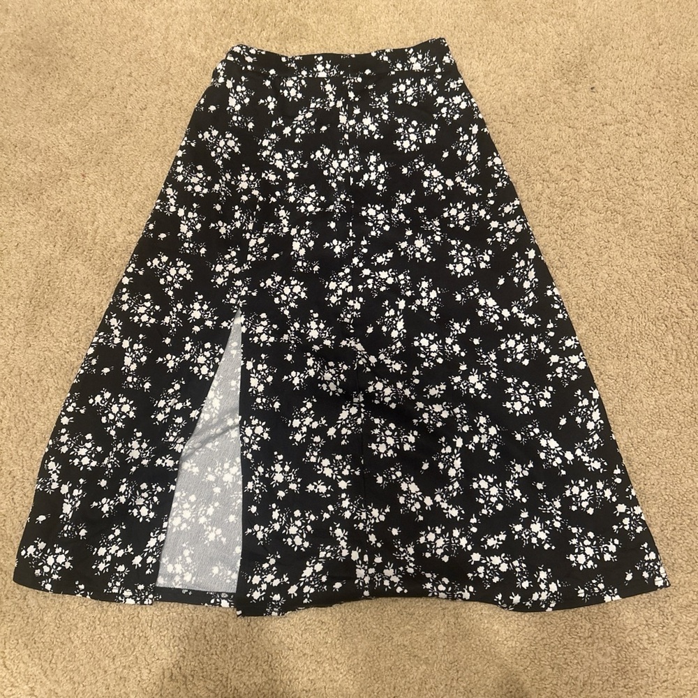 Floral Black and White Women's Skirt
